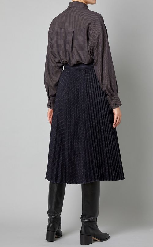 ボウタイチェックブラウス