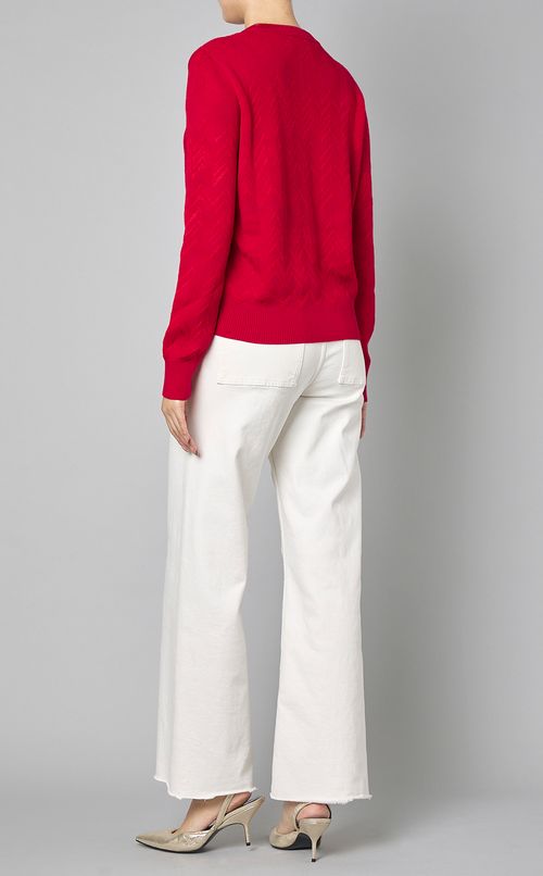 ジグザグクルーネックニッ卜プルオーバー