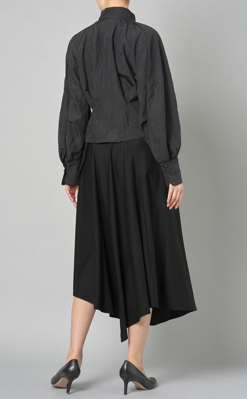 リップル加工ウエストシャイプブラウス