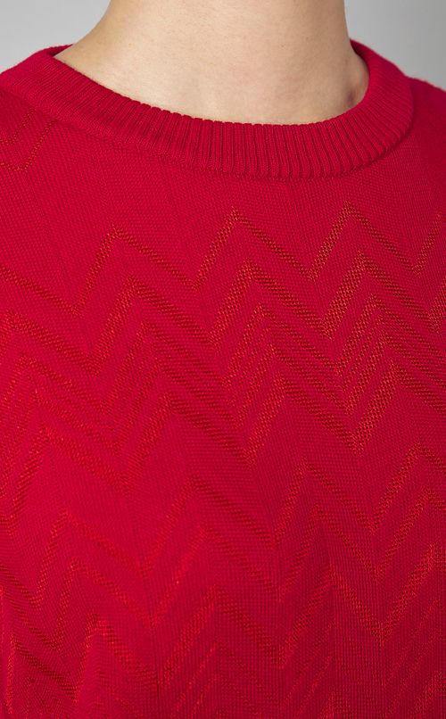 ジグザグクルーネックニッ卜プルオーバー