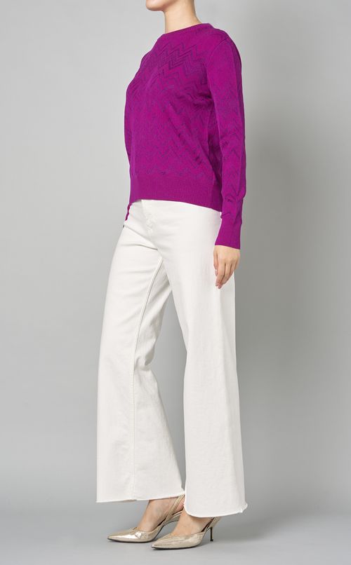 ジグザグクルーネックニッ卜プルオーバー