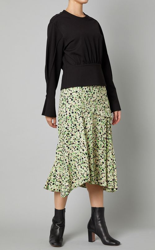 デザインスリーブクルーネックプルオーバー