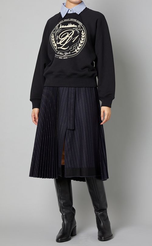 ピンストライプラッププリーツスカート