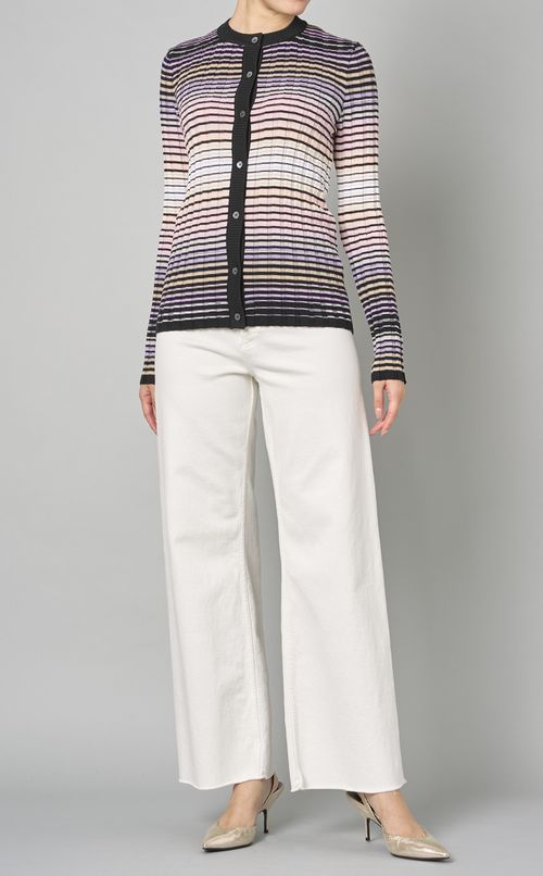 コットンマルチボーダーカーディガン