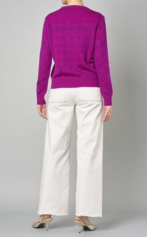 ジグザグクルーネックニッ卜プルオーバー