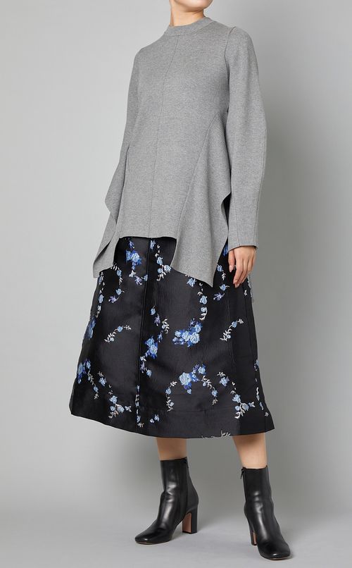 フラワージャガードウエストバンドスカート