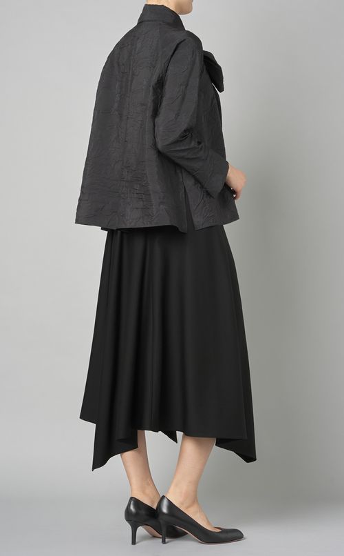 リップル加工ボウタイブラウス