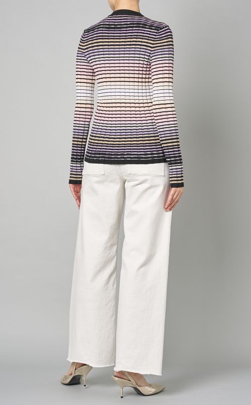 コットンマルチボーダーカーディガン