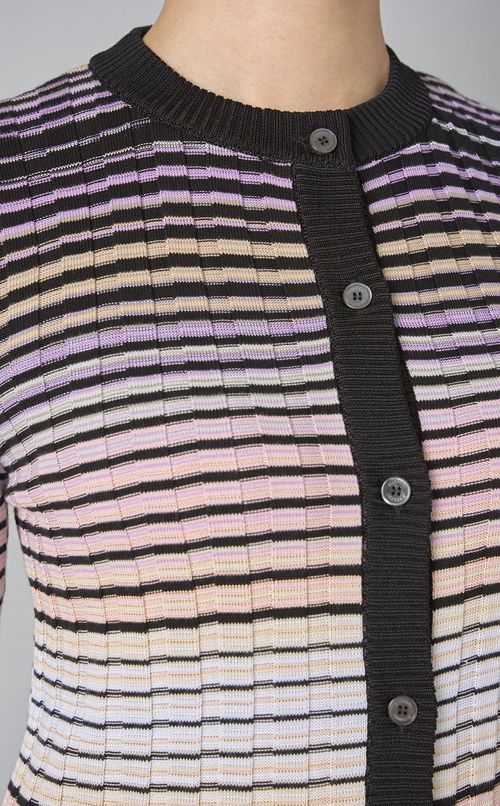 コットンマルチボーダーカーディガン