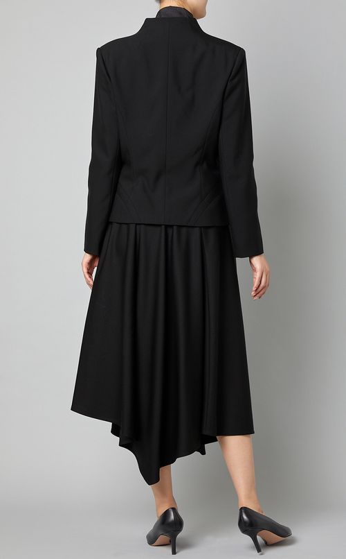 カシミヤウールノーカラージャケット