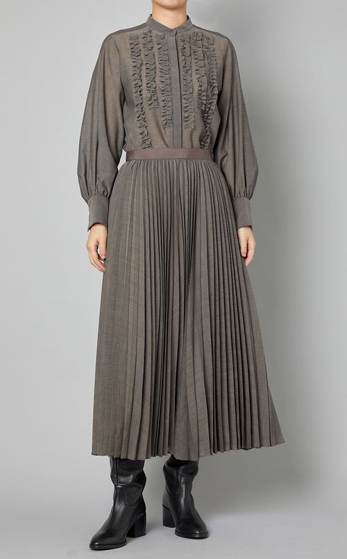 ウールミックスプリーツミディスカート