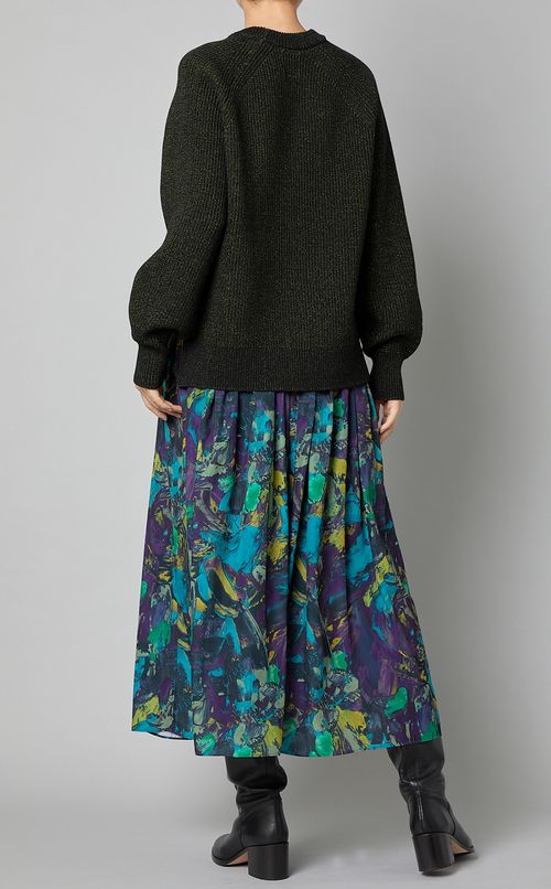 プレーティング畦ニットプルオーバー