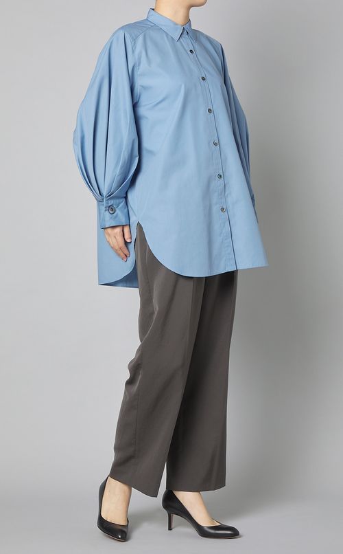 タックボリュームスリーブシャツ