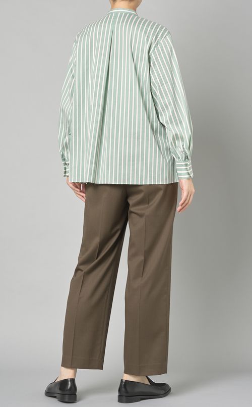 ストライプフレアヨークブラウス