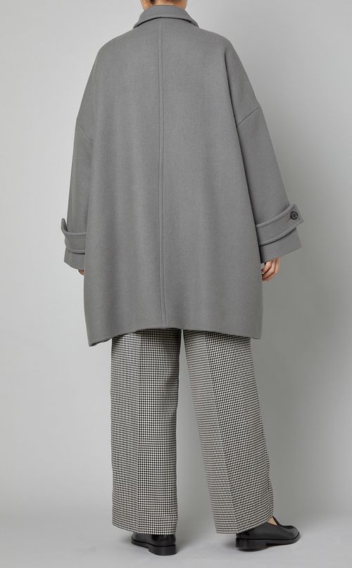 ウールメルトンシングルミディコート