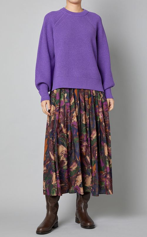 プレーティング畦ニットプルオーバー