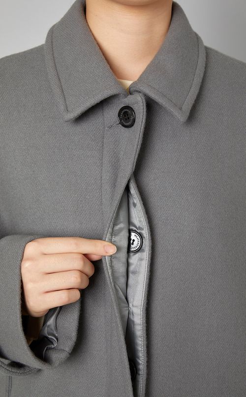 ウールメルトンシングルミディコート