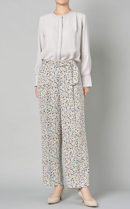 カラージェムプリントワイドパンツ