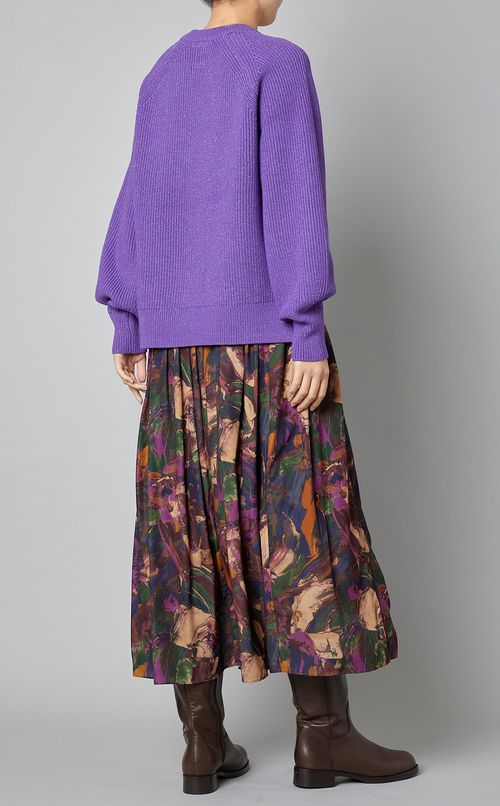 プレーティング畦ニットプルオーバー