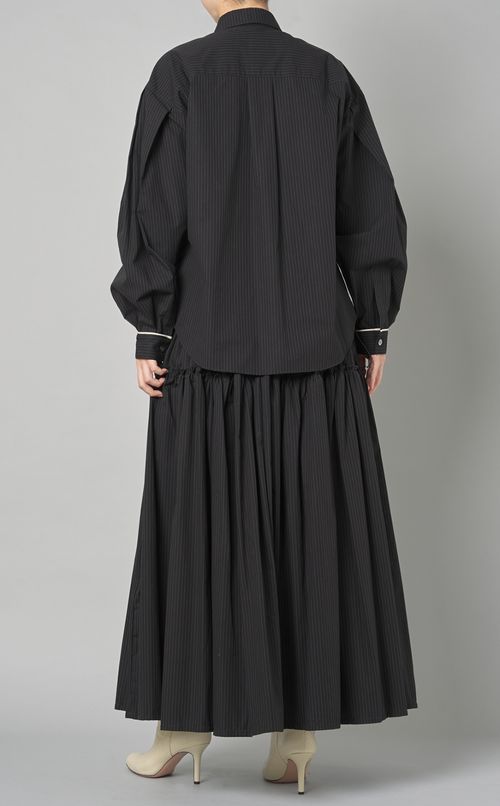 ピンストライプフリルパーツシャツ