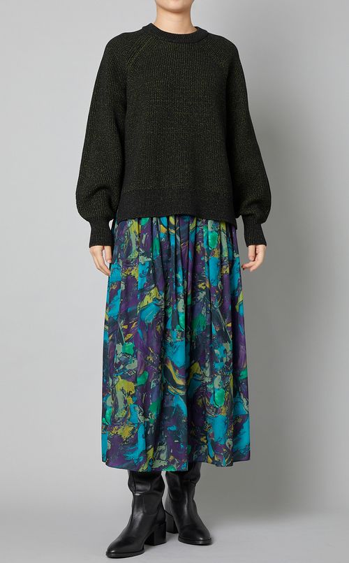 マルチモザイクフレアロングスカート