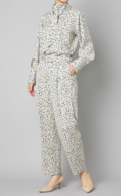 カラージェムプリントワイドパンツ