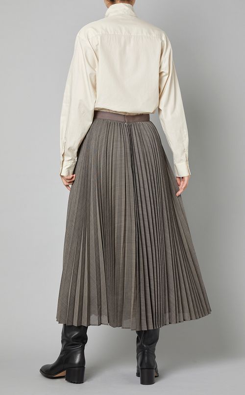 ウールミックスプリーツミディスカート