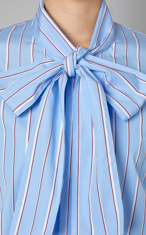 ブロードストライプボウタイシャツ