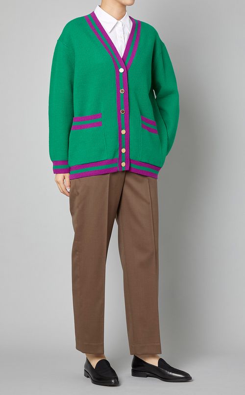 ウール混ギャザーストレートパンツ