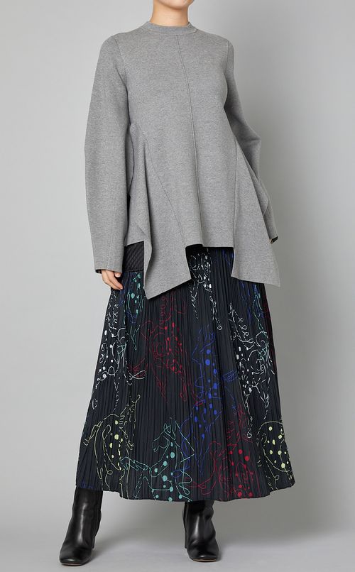 ホースプリントプリーツスカート