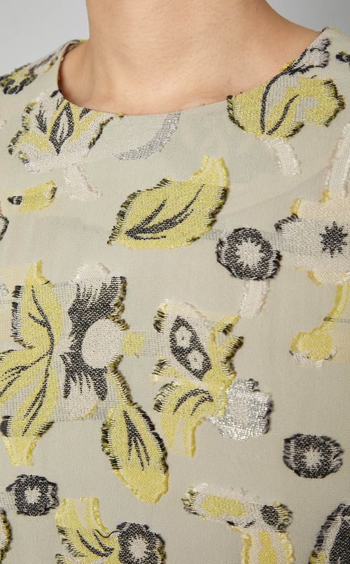 カットジャガードギャザーワンピース