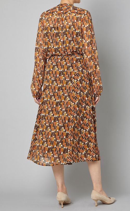 ジオメトリックプリントフレアスカート