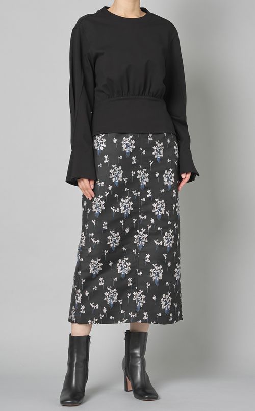 デザインスリーブクルーネックプルオーバー