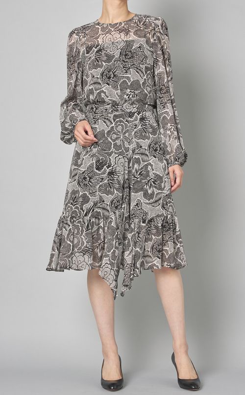 フラワープリントフレアスカート