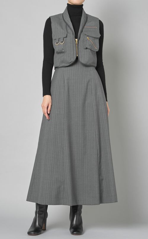 ピンストライプワークショートベス卜