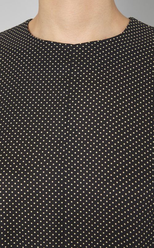 ドットプリントギャザーワンピース