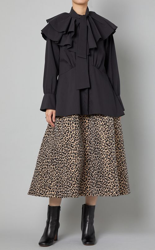 レオパードタックフレアスカート