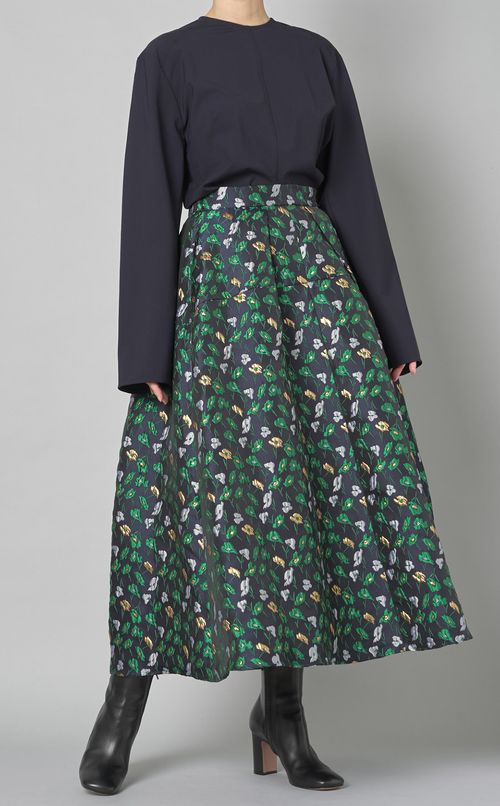 フラワージャガードボリュームスカート