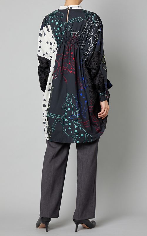 ホースプリントシャーリングブラウス