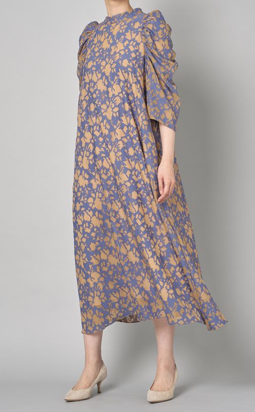 2way異素材ギャザースリーブドレス