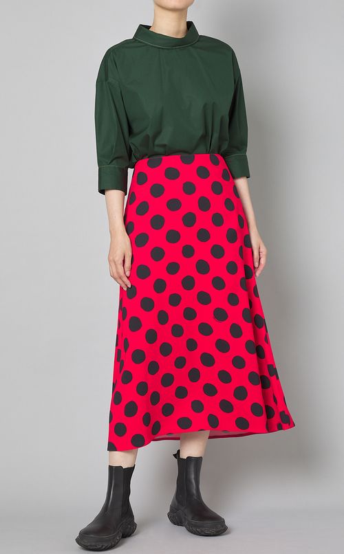 コットンハイネック2wayブラウス