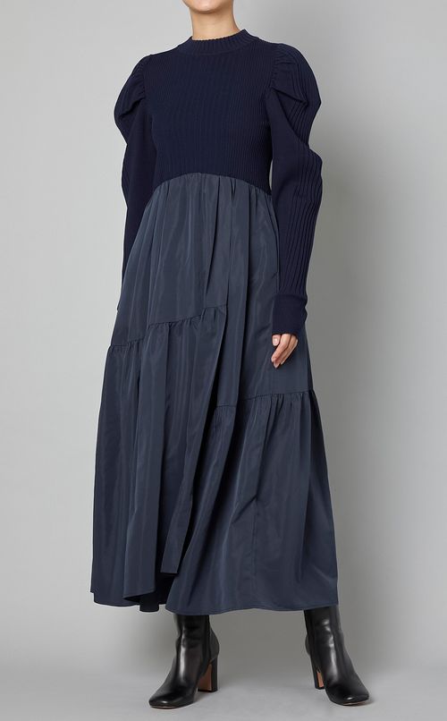 ラップティアードコンビワンピース