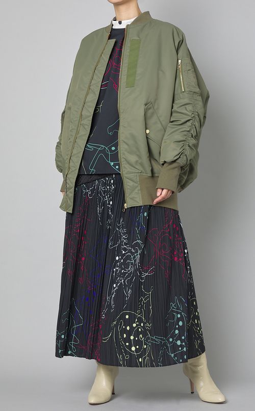 ホースプリントプリーツスカート