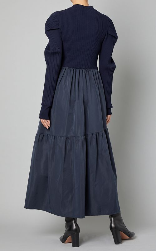 ラップティアードコンビワンピース