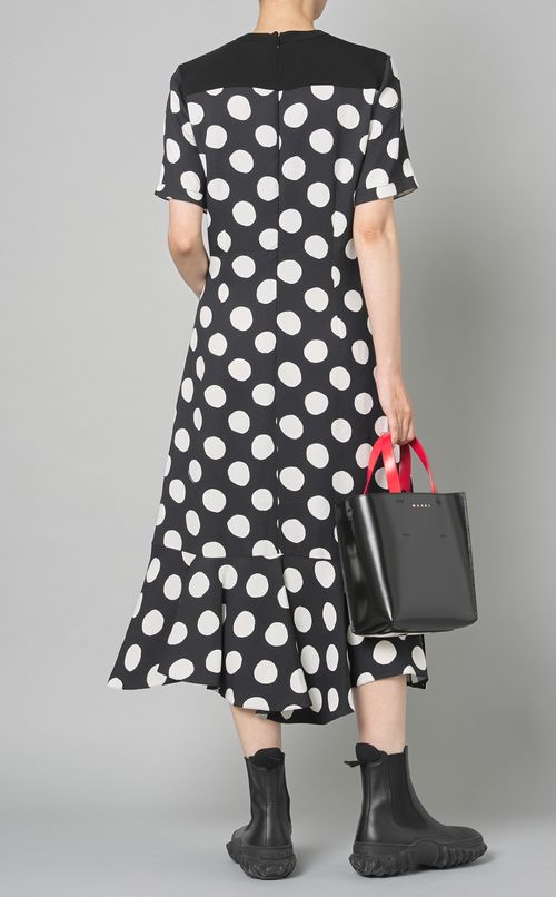 ドッ卜プリントフレアワンピース