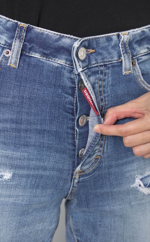 ミディアムウエストストレートデニムパンツ