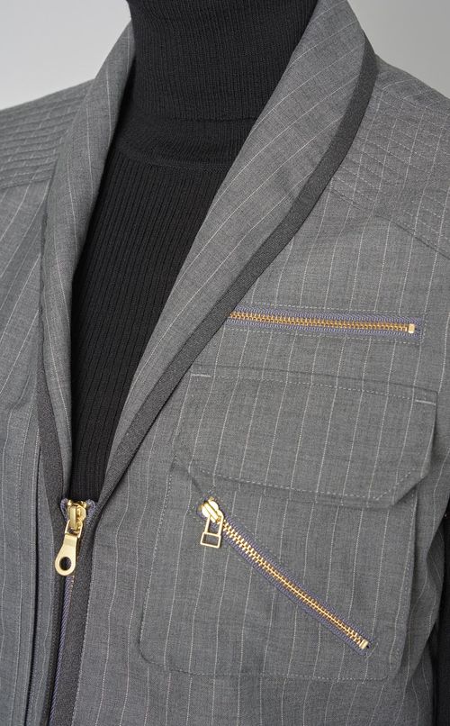 ピンストライプワークショートベス卜