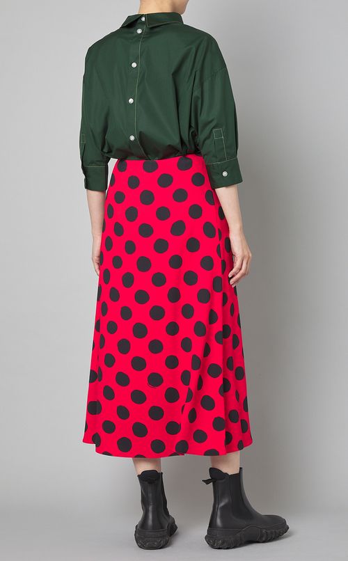 ドットプリントフレアスカート