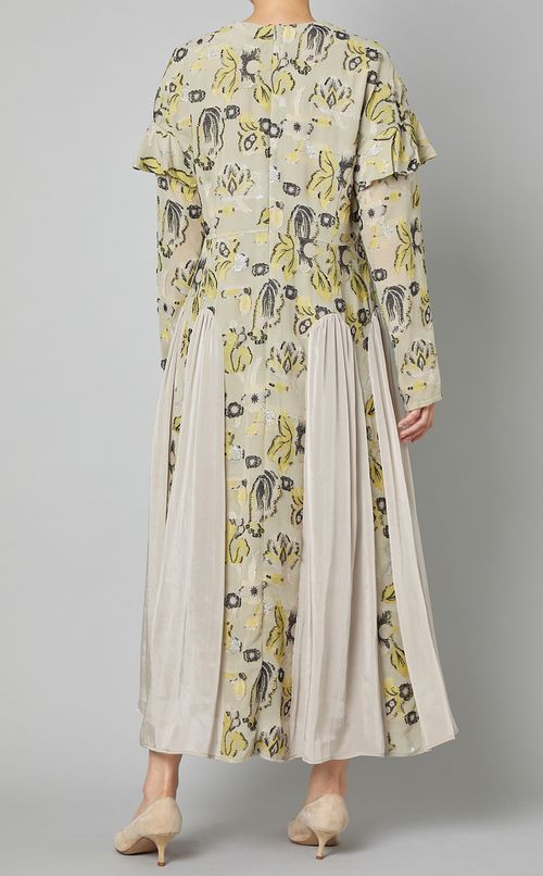 カットジャガードギャザーワンピース