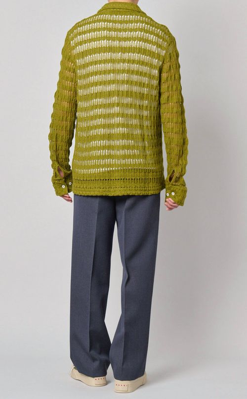 レース編みシャツ